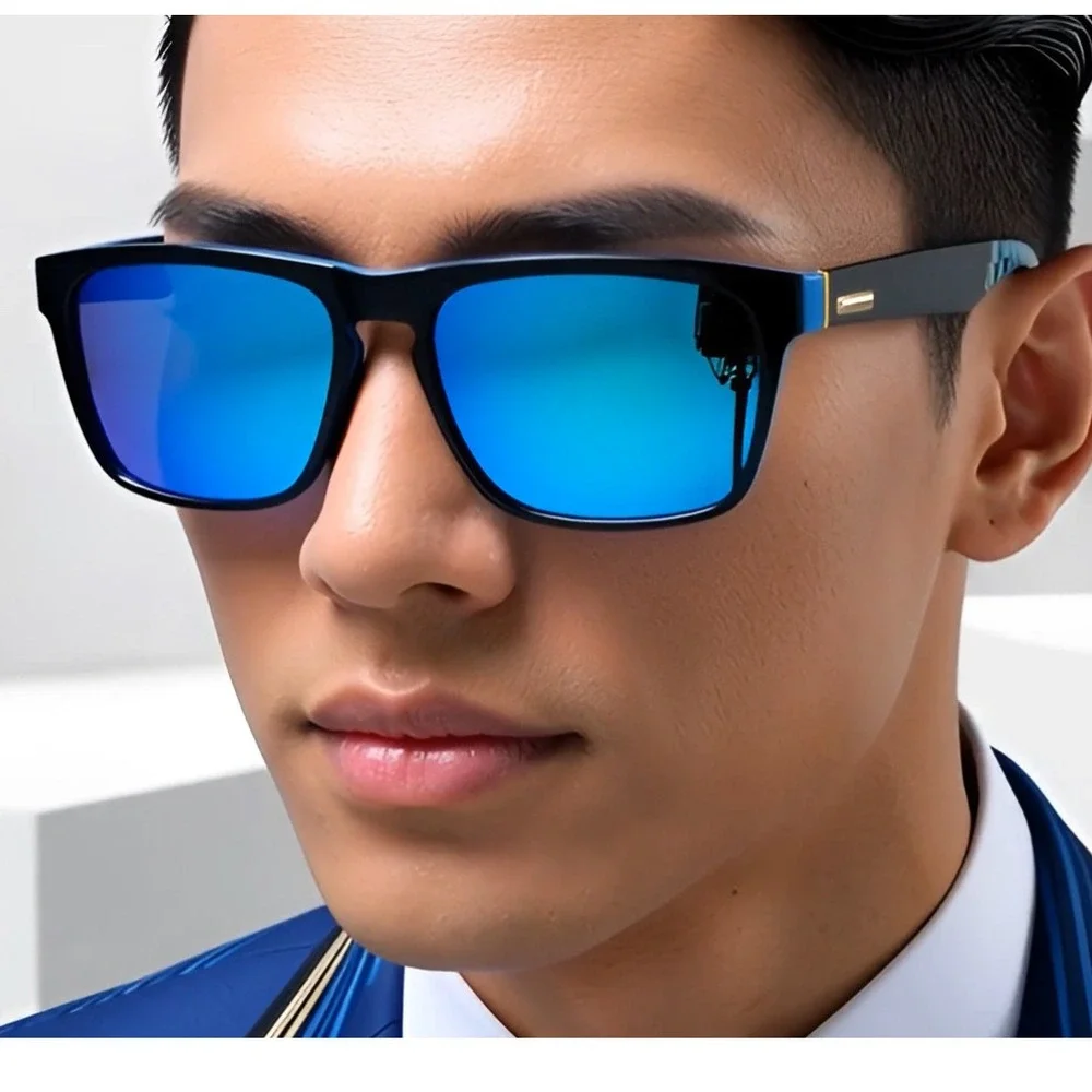 Polarized Sunglasses Men‎ Driving Fishing Blue Mirror Lens Outdoor Sport Gafas